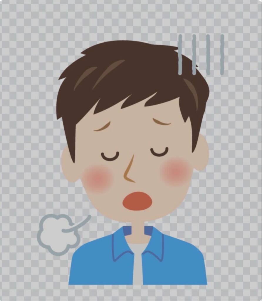 #ため息！ため息は自律神経の働きを調整する体の作用で、緊張時に働く交感神経が優位になりすぎるとため息をつきたくなる。