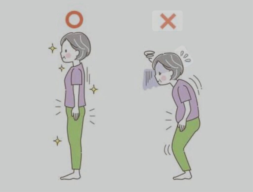 #姿勢！高齢者を対象とした研究では、猫背や前傾姿勢が強い人ほど早期死亡のリスクが高いことが報告されました。