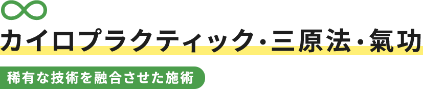 カイロプラクティック・三原法・氣功 稀有な技術を融合させた施術