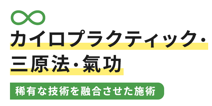 カイロプラクティック・三原法・氣功 稀有な技術を融合させた施術